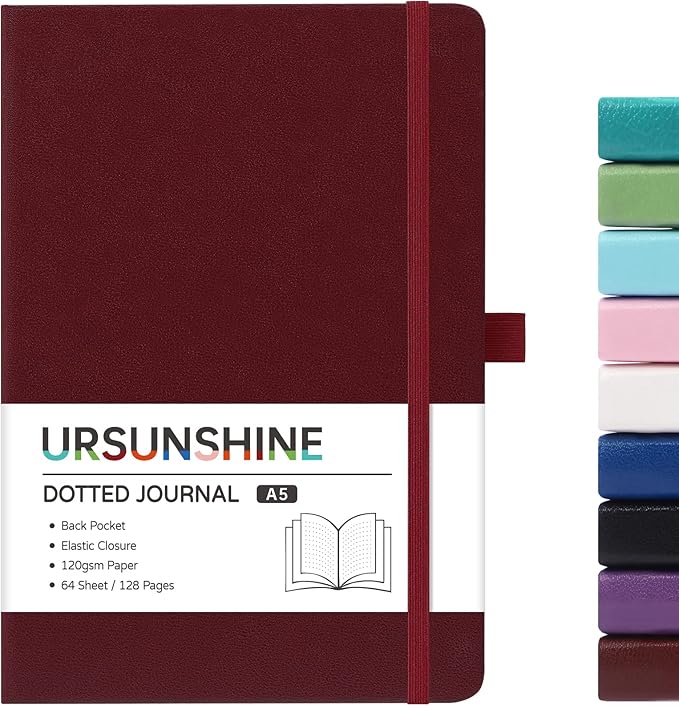 Dotted Journal/Notebook - Dot Grid Hard Cover Notebook, 5.3'' x 8.26''