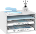 3 Tier Wood Desk Organizer, Mail Sorter and Paper Organizer for Desk, White | Wooden Desktop Organizer for Sorting Papers, Letters and Mails, Literature Organizer for Home Office, Classroom Organization