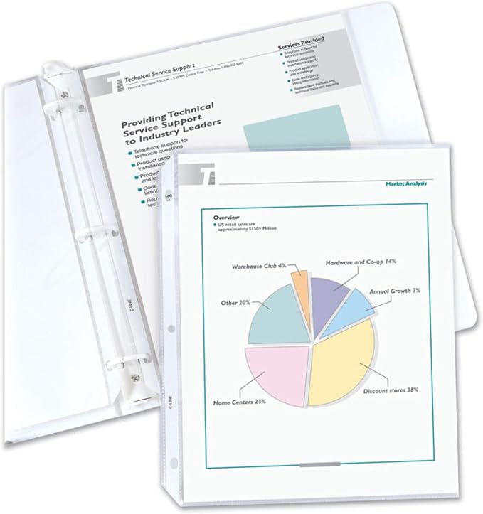 C-Line Top Loading Economy Weight Poly Sheet Protectors, Reduced Glare, 8.5 x 11 Inches, 200 per Box (62067)