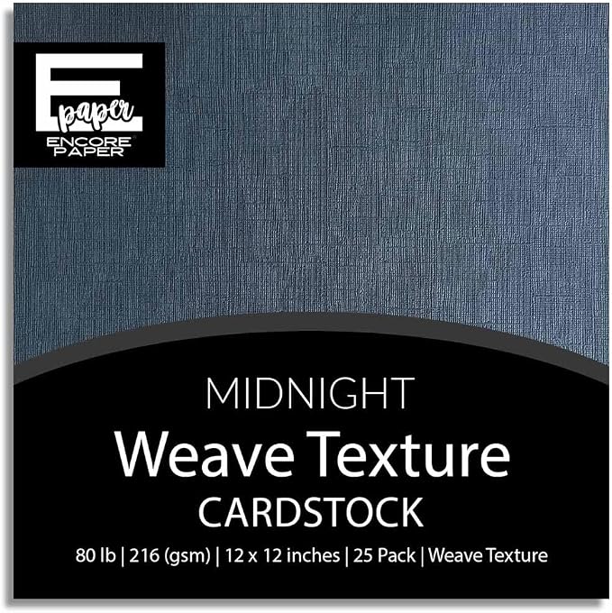 Midnight—12x12 Textured Cardstock | 80lb Textured Blue Scrapbook Paper | Premium Cardstock for Cricut Cutting | 25 Sheets