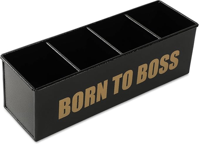 DUDKI Home Present Desk Organiser 4 compartments Decorative Pen Pencil holder | Office Storage for Pens, Notes, Mail, and Supplies |