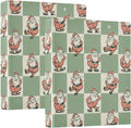 Green Checkered Funny Santa Claus Binder 3 Ring 1.5 Inch Binder with Clipboard&Pockets, Hardcover Binders Heavy Duty Large File Folder for Office School Supplies - Holds 200 Sheets, 2 PC