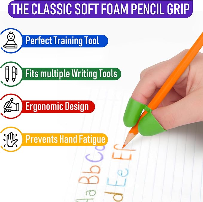 The Pencil Grip The Classics TPG-21106 Writing CLAW for Pencils and Utensils, Small Size, 6 Count Assorted Colors, Assorted: Blue/Green/Orange/Pink/Purple/Red/Yellow