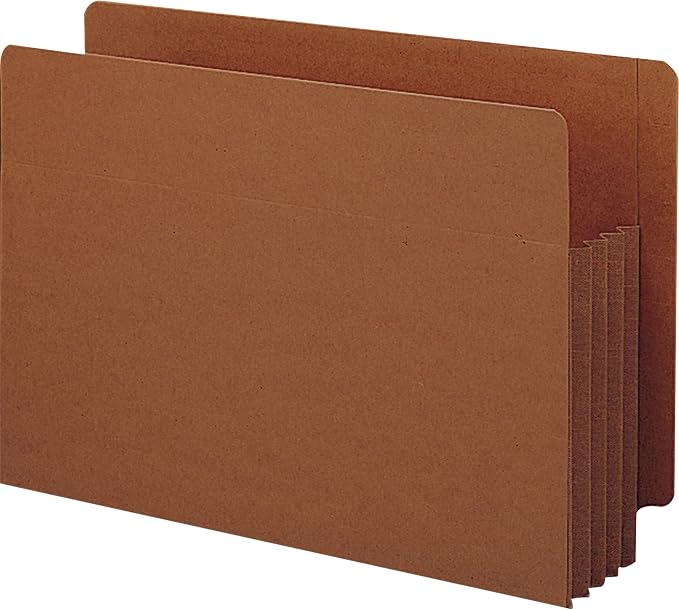 Smead End Tab TUFF® File Pocket, Reinforced Straight-Cut Tab, 3-1/2" Expansion, Tyvek® Gusset, Extra Wide Legal Size, Redrope, 10 per Box (74780)