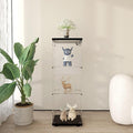 Frameless Glass Display Cabinet, Curio Cabinet Display Case with Lock and Glass Door, Quick-Install Floor Standing Small Showcase Display Shelf for Collectibles, Legos, Figures, Plants