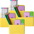 Magnetic Dry Erase Marker Holder, Magnetic Pen Holder Whiteboard Pen Holder Dry Erase Marker and Eraser Organizer,Powerful Neodymium Magnets 4pcs (Yellow)