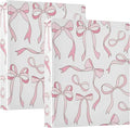 Pink Ribbon Bows Love 1.5 Inch Binders 3 Ring for Letter Size Holds 200 Sheets Notebook Binder with Clipboard for Women or Men
