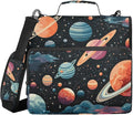 Space Planet Astronomy 3 Ring Zipper Binder with Handle 1.5 inch Binder Organizer, Multi Pockets Office File Folder with Shoulder Strap 500 Sheet Capacity