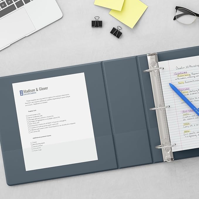 Staples 3" 3‑Ring View Binder, D‑Ring, Gray