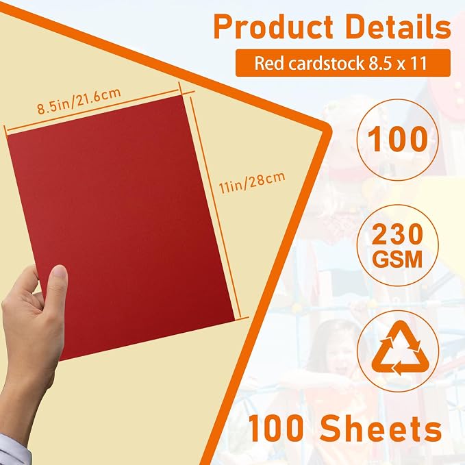 Guakicae 100 Sheets Christmas Red Cardstock 8.5 x 11 Craft Paper 80lb | Wedding Invitations, Greeting Cards, Cards Making, Anniversary, Birthday Decorations