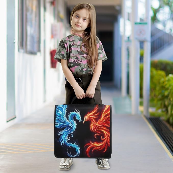 Dragon Phoenix 3 Ring Binder Bag 1.5 inch Binder Organizer with Zipper Shoulder Strap 500 Sheet Documents Storage for School Office