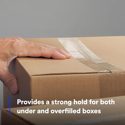 3M Scotch High Tack Box Sealing Tape 375+, Clear, 72 mm x 50 m, 24/Case