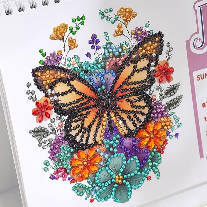 icceemee 2027 Calendar Desk Calendar DIY Diamond Painting Art with Animals theme Calendar, Monthly Flip Planner with To-Do List, Handmade Craft for Office & Home Decor Gift
