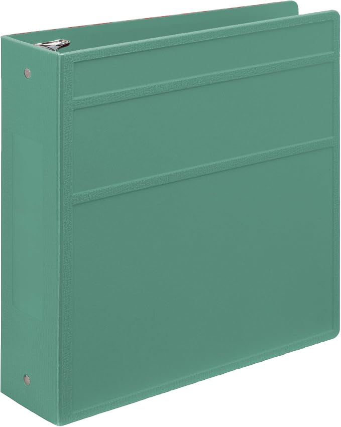 Carstens 3-Inch Heavy Duty 3-Ring Binder - Side Opening, Mint, Durable Plastic, Precision No-Gap Rings, Waterproof Cover, No Pockets, Holds 400 US Letter Sheets, BPA-Free, Made in USA (1748-3R)