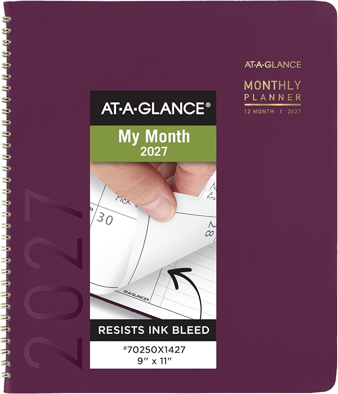 AT-A-GLANCE 2027 Planner, Monthly, 9" x 11", Contemporary, Purple (70250X1427)