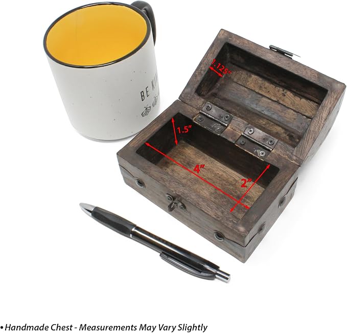 Nautical Cove Treasure Chest Keepsake and Jewelry Box Wood - Decorative Treasure Box