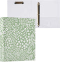 Sage Green Floral and Leafs Binder 3 Ring 1.5 Inch Binder with Clipboard&Pockets, Hardcover Binders Heavy Duty Large File Folder for Office School Supplies - Holds 200 Sheets