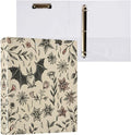 3 Ring Binder Goth Bat Flowers 1.5 Inch Three Ring Binder | Cute Binder with 3 Storage Pockets for Women School Office Supplies