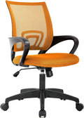 BestOffice Ergonomic Office Chair | Mid-Back Swivel Desk Chair | Orange | with Lumbar Support, Adjustable Height & Breathable Backrest | Sponge Seat & Rolling Wheels | for Home, Office | Pack of 1
