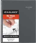 AT-A-GLANCE 2027 Planner, Weekly & Monthly, 8.5" x 11", Spiral Bound, DayMinder, Gray (GC5450727)