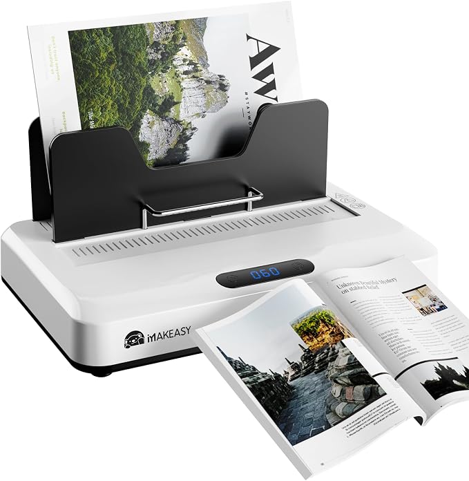 Thermal Binding Machine 500 Sheets Capacity with 10PCS Binding Covers, Digital Touch Panel, Air Cooling, Electric Thermal Binder for A4//A5/Letter Size Documents