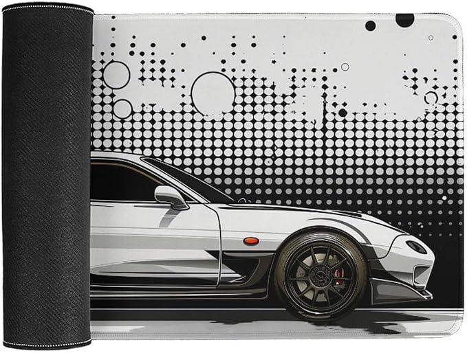 Car Gaming Mouse Pad Large Mousepad R34 Black and White Minimalist Art JDM Sport Car Big Computer Desk Mat Desk Pad for Keyboard and Mouse Mat Non-Slip Base 30x60cm, Style