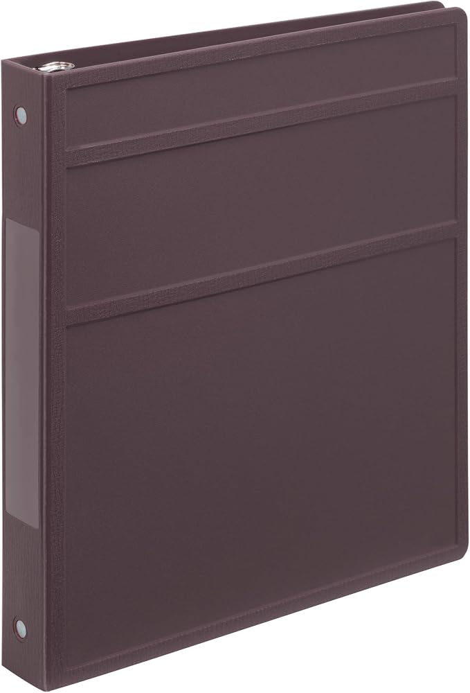 Carstens 1-Inch Heavy Duty 3-Ring Binder - Side Opening, Plum, Durable Plastic, Precision No-Gap Rings, Waterproof Cover, No Pockets, Holds 125 US Letter Sheets, BPA-Free, Made in USA (8712-3R)