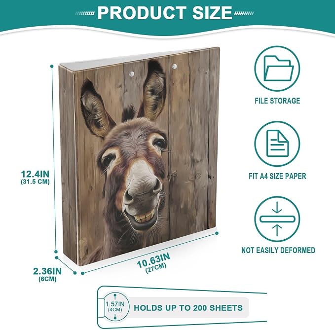 Happy Donkey 3 Ring Binders 1.5 Inch Clear View Three Ring Binders Versatile Binder for Work School Office Supply 1 Pack