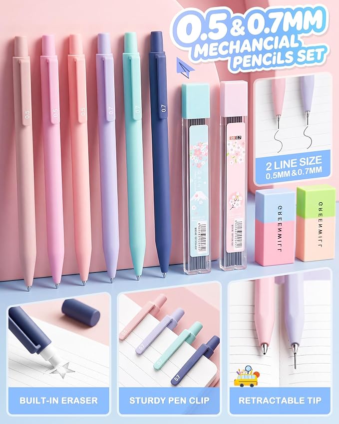 63PCS Stationery Set, Aesthetic School Supplies with Pencil Case
