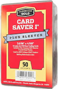 Cardboard Gold Card Saver 1 w/Sleeves - Semi Rigid Holders - 50 Count | PSA BGS SGC Grading Submissions, Acid-Free Polypropylene Protectors, Includes Bonus Sleeves, Binder Storage Compatible