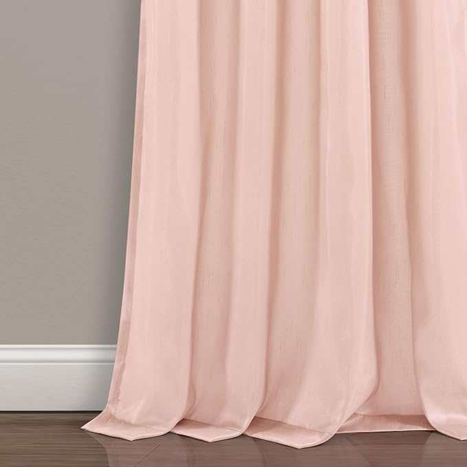 Lush Decor Night Sky Window Curtain Panel, Single, 42" W x 84" L, Gray & Blush - Sequin Curtains - Sparkle & Color Block Design - Modern Glam Decor - Long Curtains For Bedroom & Living Room