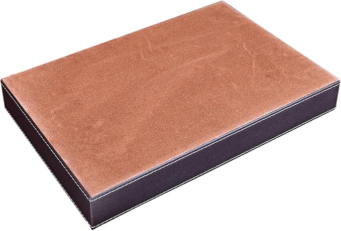 Pu Leather Desk Organizer Tray, 4 Compartment Office Storage Supplies Stationery Drawer Tray, Nightstand Bedside Tray for Key, Wallet, Watch, Coin, Phone Valet Tray Stackable
