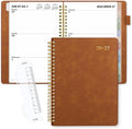 SUNEE 2026-2027 Weekly & Monthly Planner 6.4"x8.5" - 12 Month (July 2026 - June 2027), Vegan Leather Cover Planner Academic Year Calendar, Pocket, Notes, Monthly Tab, Brown