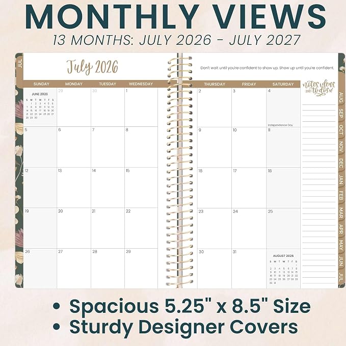 bloom daily planners 2026-2027 Planner - Academic Year (July 2026 - July 2027) Monthly & Weekly Soft Cover Planner for Women - 13 Month Calendar Agenda Book with Stickers - 5.5" x 8.25" - Butterfly Garden