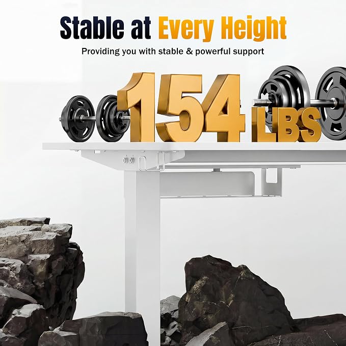 Shahoo L Shaped Electric Standing Desk, 63"x47.2" Corner Height Adjustable Sit Stand Desk with Monitor Riser, Ergonomic Stand Up Desk, 154 LBS Load Capacity Quiet Motor Home Office Computer Desk