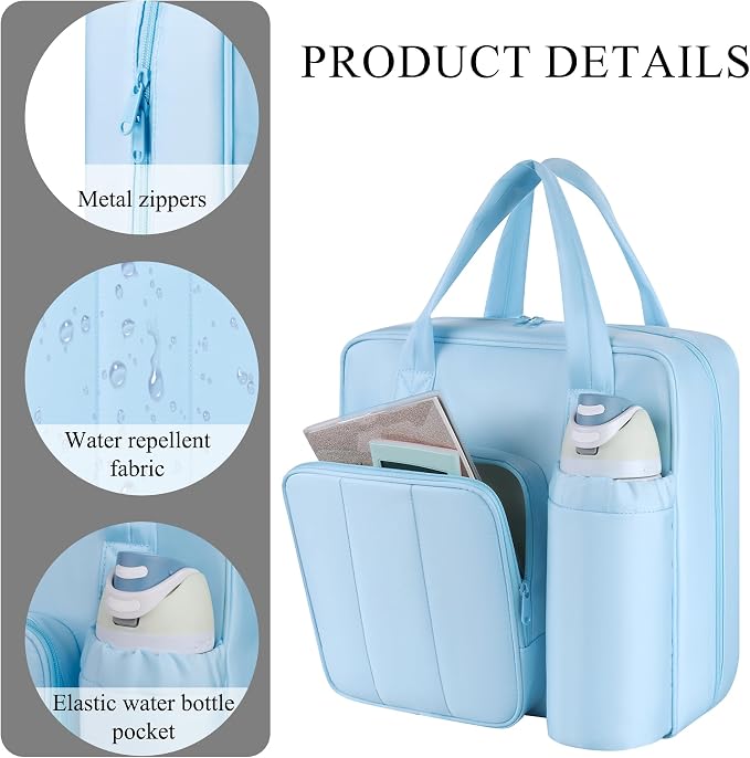 Upgraded Zipper Binder | 3-Inch & 2-Inch O-Rings, 600 Sheet Capacity Trapper Keeper with 13 Inch Laptop Sleeve & Water Bottle Holder, Binder Bag with Multi-Pockets & Shoulder Strap (Blue)