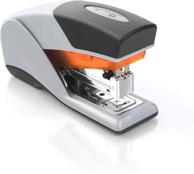 Swingline Stapler, Desktop Stapler, Compact Size, 25 Sheet Capacity, Optima 25 Reduced Effort, Orange/Gray (66412)