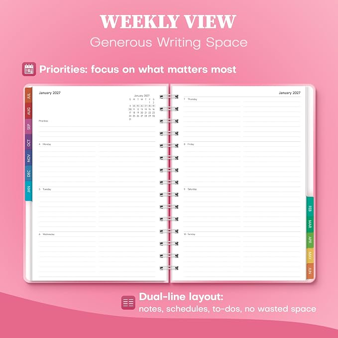Planner 2026-2027 Weekly & Monthly Academic Planner, 6" x 8.3"