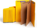 Smead Pressboard Legal Size File Folders with SafeSHIELD Fasteners, 2 Dividers, 2" Expansion, Office Folders, Paper Holder, Yellow, 10 per Box (19034)