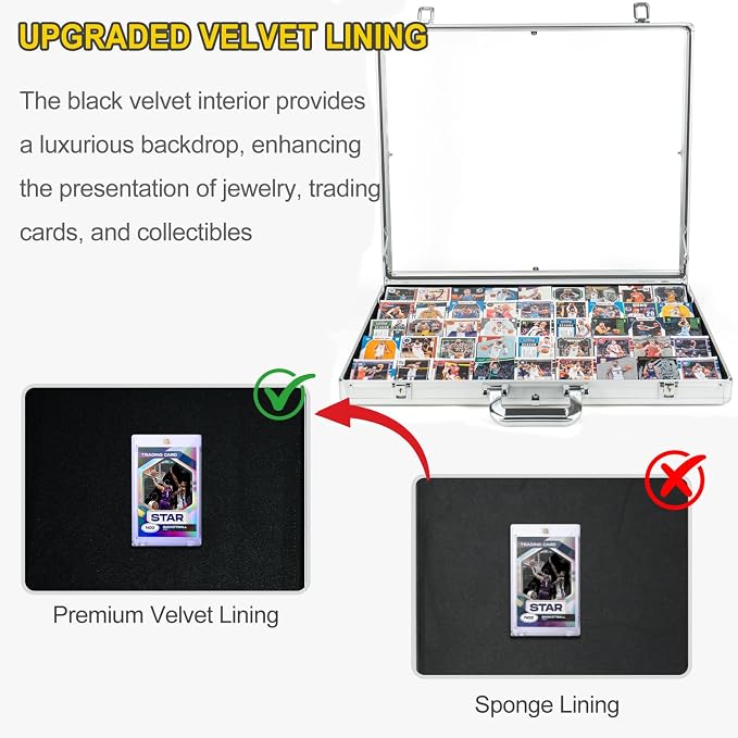 Aluminum Trade Show Display Case – 24"x20" Trading Cards Tabletop Showcase | Locking, for Sports Cards, TCG, Jewelry, Lightweight & Portable–for Exhibitions, Conventions, and Collectibles, Silver
