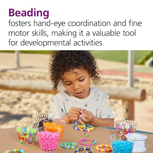 Colorations Big Letter Beads, Plastic, 300 Pieces, Language, Arts & Crafts | Ages 5+, Kindergarten+, For Kids, Stringing, Teachers, Motor Skills, Multi Color
