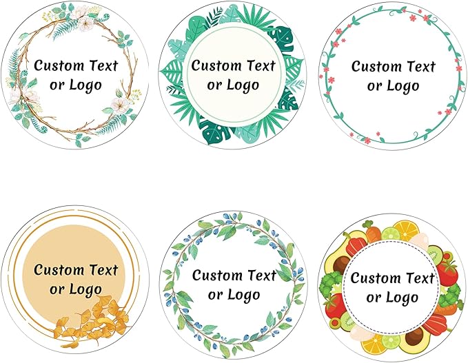 JOVELLO Personalized Custom Stickers - 60-1000 PCS Circle Custom Labels for Business, Logo, Office, Parties, etc (Labels Stickers-12)