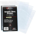 BCW Resealable Team Set Bags, Holds 35 Cards or 5 Toploaders, 200 Count | Holds up to 35 loose cards, 5 standard 35 pt toploaders, or magnetics up to 108 pt with an adhesive flap closure.