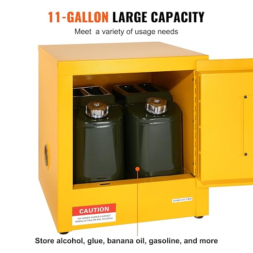 VEVOR Flammable Cabinet 17" x 17" x 18", Galvanized Steel Safety Cabinet, Adjustable Shelf Flammable Storage Cabinet, for Commercial Industrial and Home Use: Industrial & Scientific