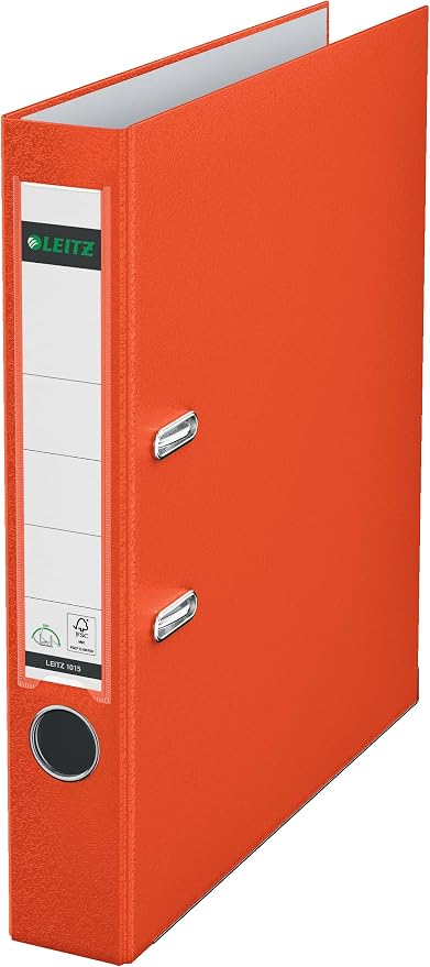 Leitz Lever Arch File, Light red, A4, 50mm Width, Plastic, 10150020