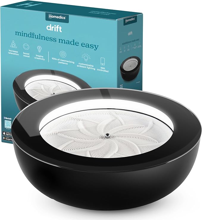 Homedics Drift Sandscape, Perpetual Motion Machine, 21 Inch (Large), Black