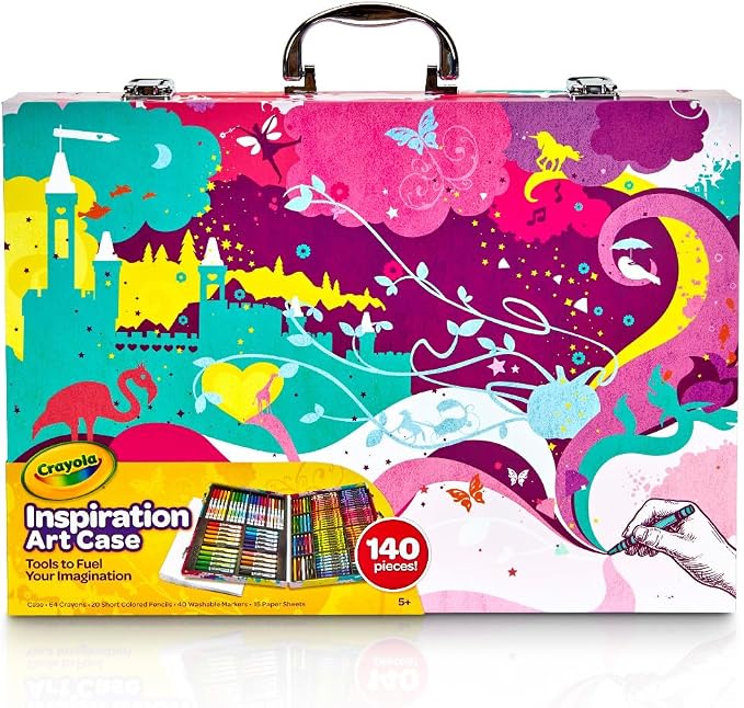 Crayola Inspiration Art Case Coloring Set - Tie-Dye (140ct), Art Supplies Set For Kids, Travel Drawing Kit, Gift for Girls & Boys, Ages 5+ [Amazon Exclusive]