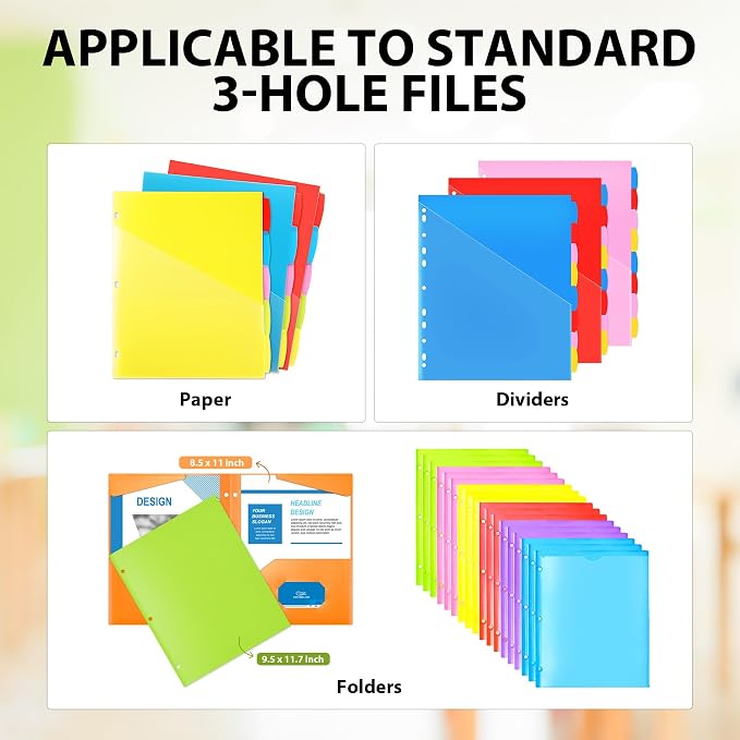 WOT I 4-Pack Telescoping 3 Ring Binder(0.75"), Expandable Flexible Binder - Patented Design for Easy Portability, Holds 8.5"x11" Paper, for School, Office&Home Organization, Black