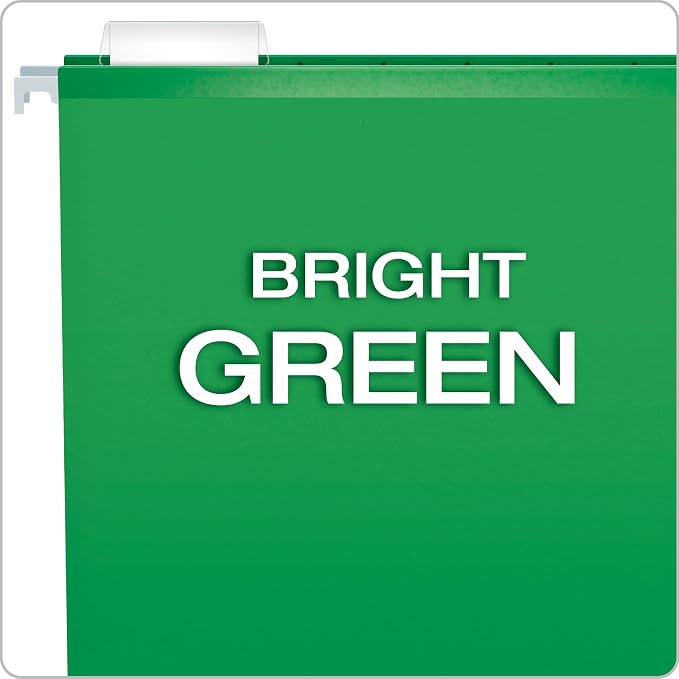 Pendaflex Reinforced Hanging Folders, Legal Size, Bright Green, 1/5 Cut, 25/BX (4153 1/5 BGR) (Pack of 2)