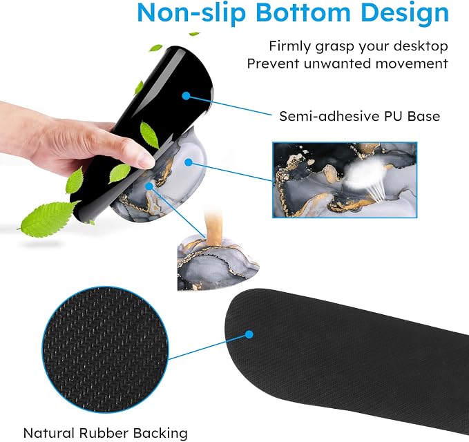 iCasso Grey Marble Mouse Mat 35.4"x15.7", Computer Pad for Teacher | Classroom Ergonomic Desk Pad Featuring Keyboard Wrist Rest, Vintage Mousepad Set for Table Home Computer Setup
